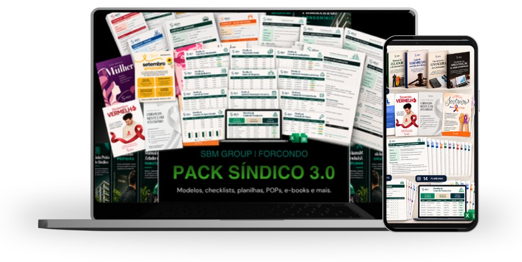 Notebook e celular com o Pack Síndico 3.0